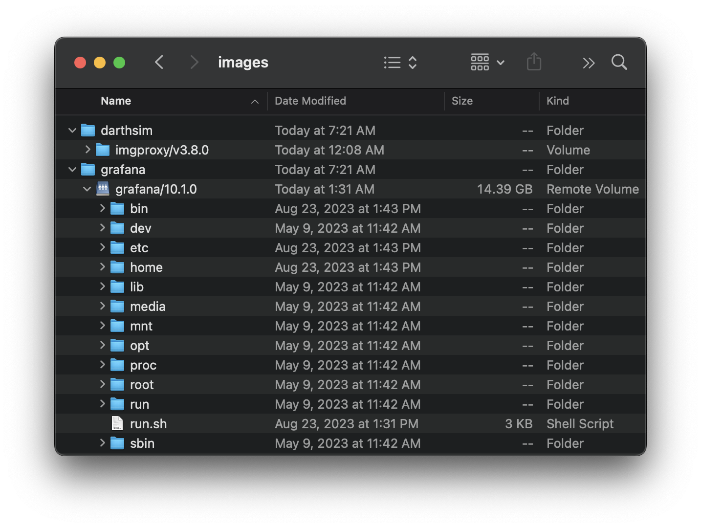 Exploring image files in Finder